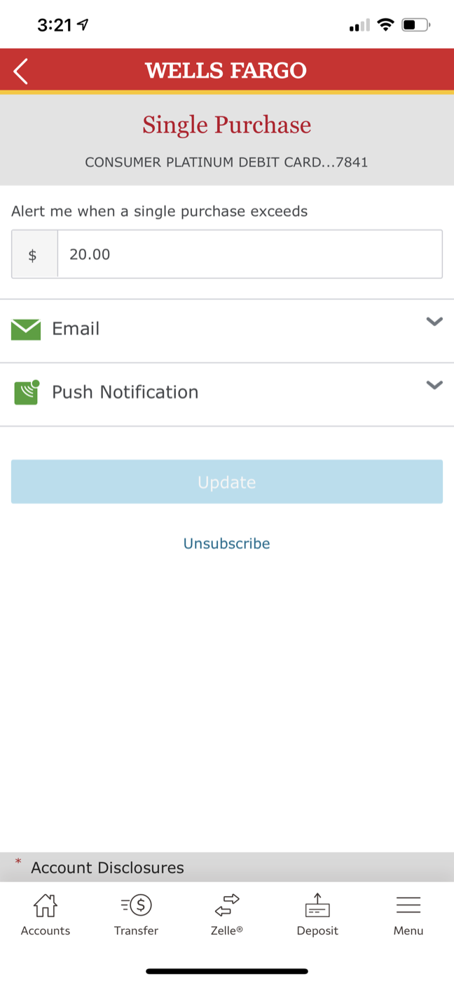 Original single-purchase subscription with delivery settings inside collapsed controls.